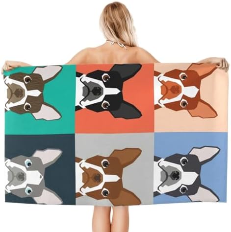 HKHEHOP Boston Terrier Beach Towel