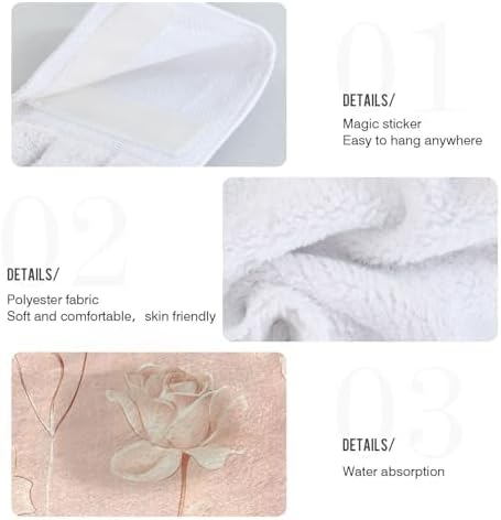 KLL Aesthetic Rose Gold Hand Towels with Hook Loop Set of 2