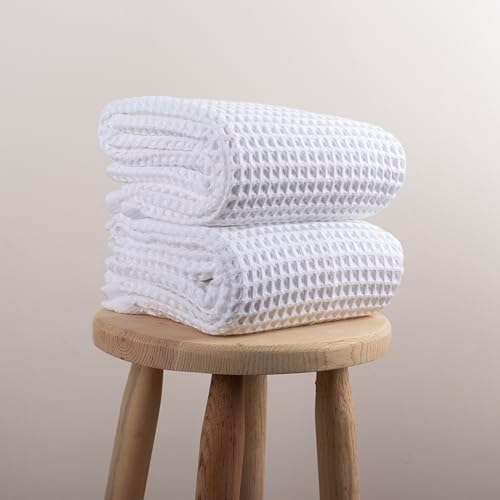 Pskl Turkish Cotton Waffle Bath Towel Set of 2