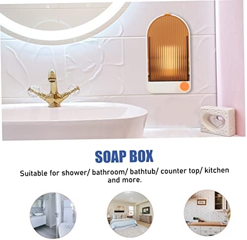 ABOOFAN Wall Mount Soap Holder 2pcs White Orange