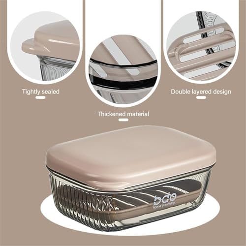 GlitzyStar Soap Dish Holder with Lid - Horizontal