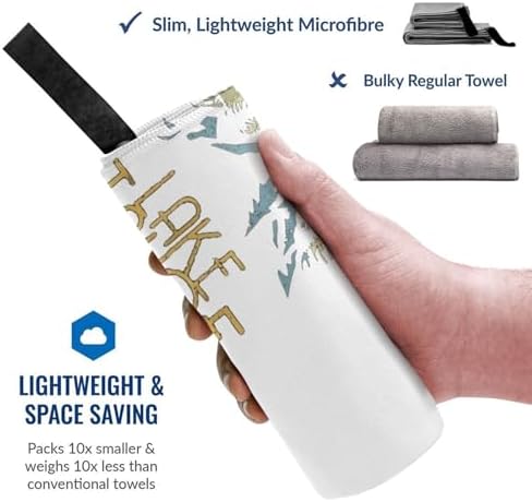 Lake Tahoe Beach Towel Quick Dry Light Large 275x55 with Travel Bag