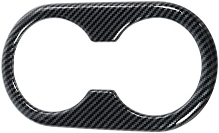 Zizev Rear Seat Cup Holder Cover with Carbon Fiber Look
