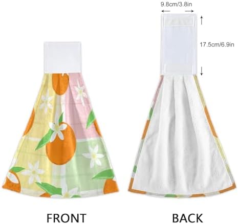 RPLIFE Bath Towels Set of 2 Cute Orange Green Leaves