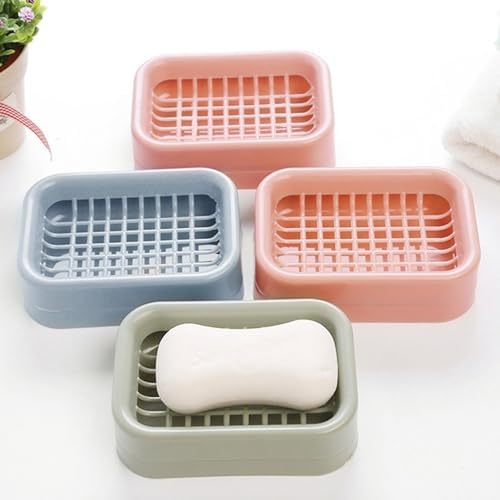 PP Double Layer Grid Drain Soap Box Holder
