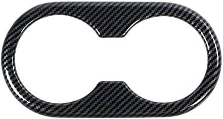 Zizev Rear Seat Cup Holder Cover with Carbon Fiber Look