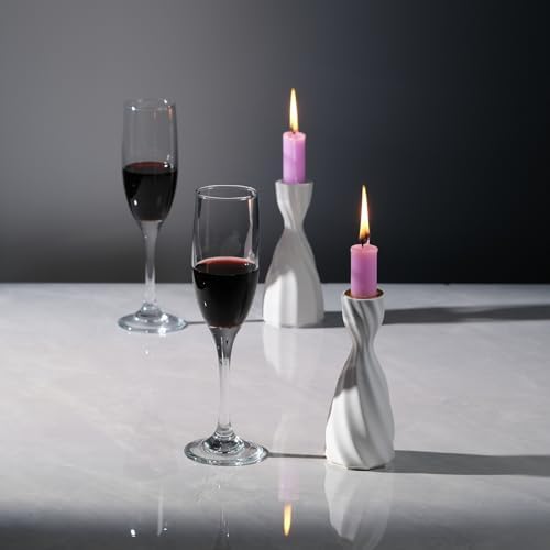 Twizzle Twist Candle Holder Set of 2 Cement