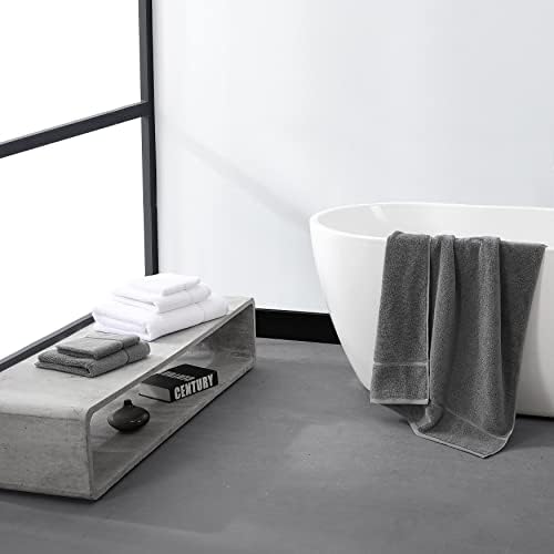 Vera Wang Bath Towel Set - 6 Piece Modern Lux White