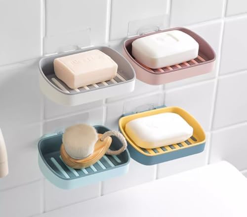 FABEILAI Drainable Soap Dish with Water Tray Yellow