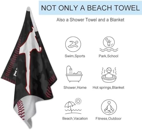 Custom Baseball Beach Towel with Name