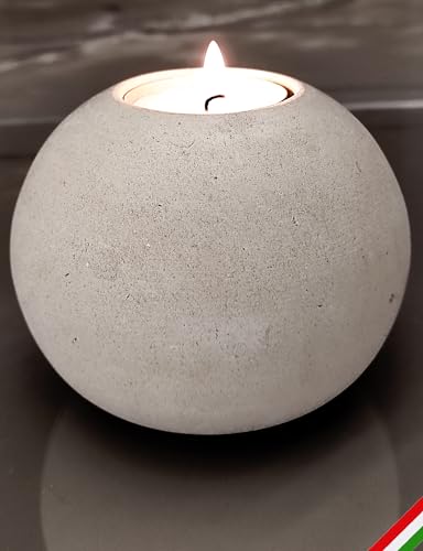 Handmade Stone Sphere Candle Holder - Gift Box Included