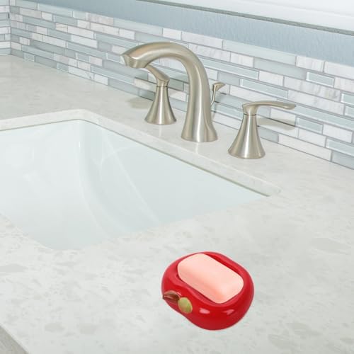 Ceramic Apple Soap Holder with Drainage Tray 1