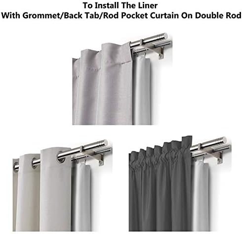 DriftAway Blackout Curtain Liner 2 Panels 50x58 Inches