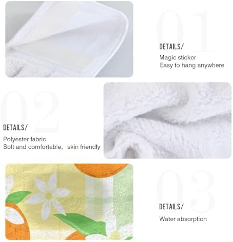 RPLIFE Bath Towels Set of 2 Cute Orange Green Leaves