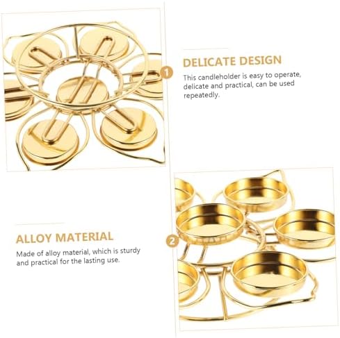 PRETYZOOM 7-Light Lotus Ghee Lamp Holder Decorative