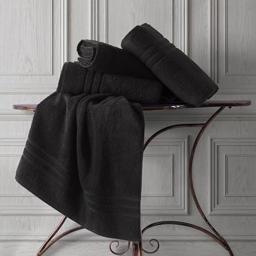 Hawmam Linen Black Bath Towels 4-Pack - 27x54