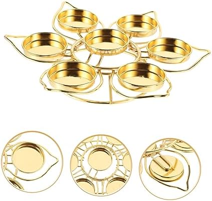 PRETYZOOM 7-Light Lotus Ghee Lamp Holder Decorative