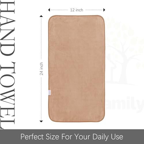 Cosy Family 6 Pack Ultra Soft Microfiber Hand Towels - 16x28 Inch Brown