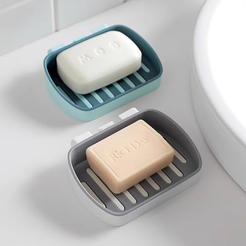 FABEILAI Drainable Soap Dish with Water Tray Yellow