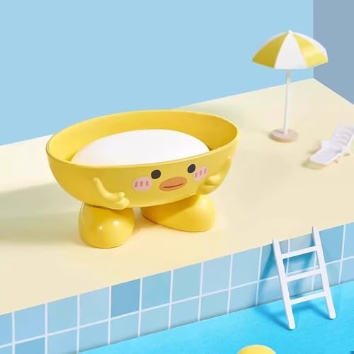 Yellow Duck Design Suction Soap Holder for Shower Bathroom Kitchen