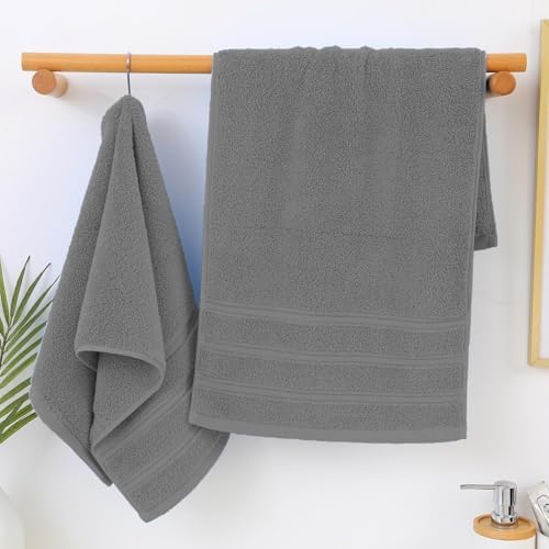ZISH Soft Linen Luxury 100 Turkish Cotton Towel Set - 6 Pieces Grey