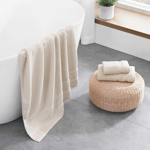 Tommy Hilfiger Bath Towels 6-Pack Solid Beige