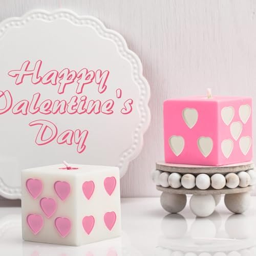 Heart Shape Dice Candles with Soy Wax and Corduroy