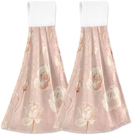 KLL Aesthetic Rose Gold Hand Towels with Hook Loop Set of 2