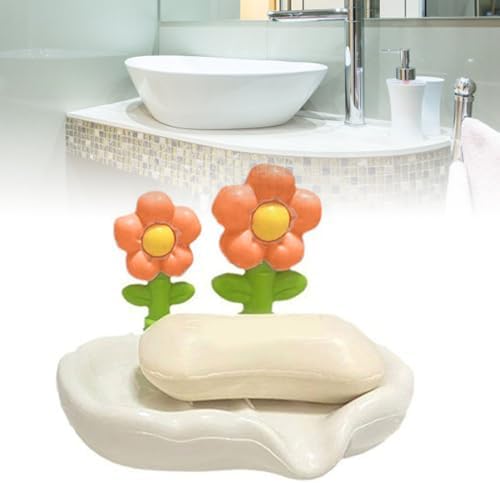 Orange Drain Soap Dish Holder for Bathroom