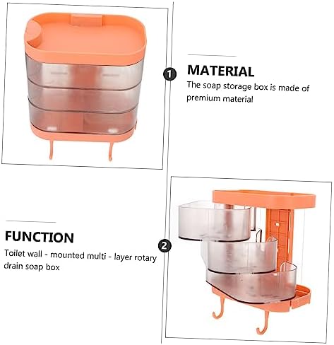 Ciieeo Wall Mounted Rotating Soap Dish for Bathroom Drainage Storage