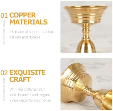 Copper Candle Wick Holder Ghee Lamp Stand for Religious Use
