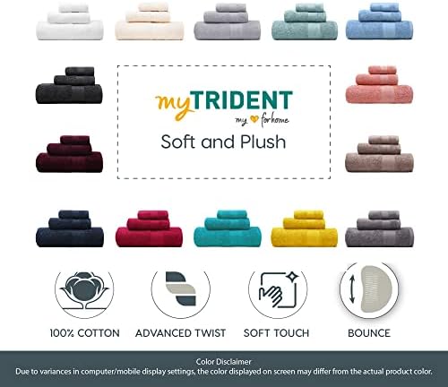 TRIDENT Luxury 3 Piece Towel Set Charcoal Grey