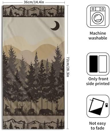 Imiss Black Bear Deer Hand Towel Set of 2