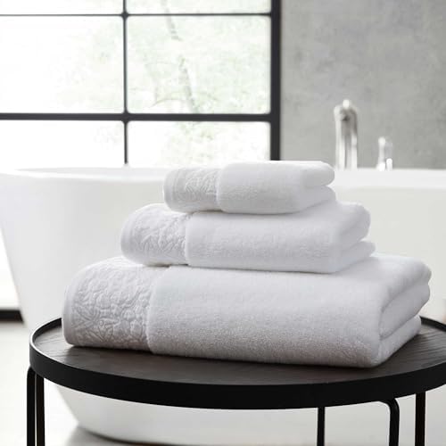 Vera Wang 6-Piece Tonal Floral White Bath Towel Set