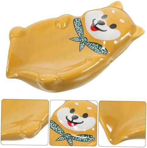 BUGUUYO Dog Shape Soap Holder Ceramic Bathroom Kitchen Organizer