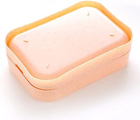 Zerodis Draining Soap Dish with Water Tray - DoubleLayer Design AntiSlip Bottom Pink
