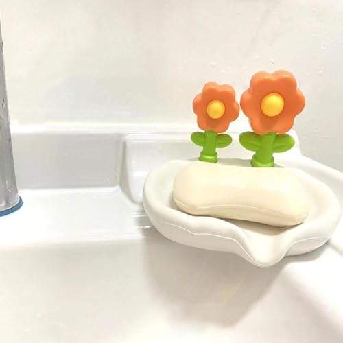 Flower-Shaped Soap Holder with Drainers