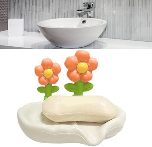 Orange Drain Soap Dish Holder for Bathroom