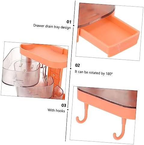 Ciieeo Wall Mounted Rotating Soap Dish for Bathroom Drainage Storage