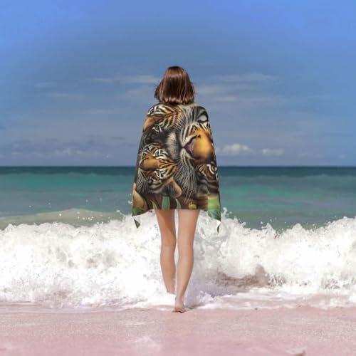 VANZEV Tiger Family Microfiber Beach Towel 31x51in