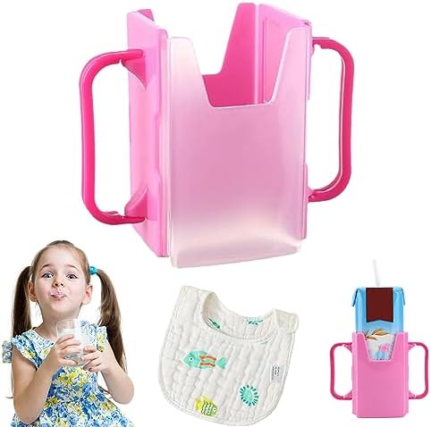 Adjustable Anti-Squeeze Cup Holder for Kids Pink