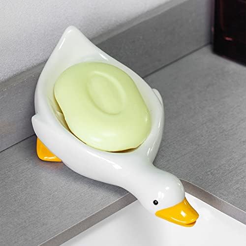 Cute Duck Ceramic Bar Soap Holder for Shower and Kitchen 1