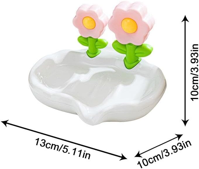 Flower-Shaped Soap Holder with Drainers