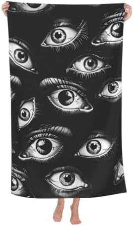 Cool Eye Black Beach Towel 32x52in Microfiber 1