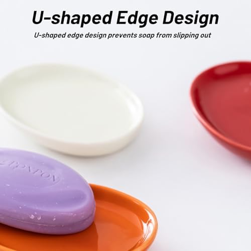 Ceramic Soap Dish for Bathroom Kitchen Dry Stop Soap Holder