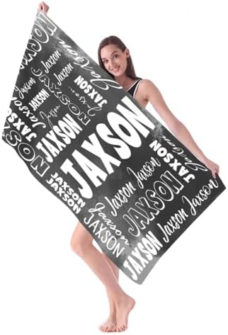 Dr TOUGH Custom Beach Towels with Names for Adults Kids