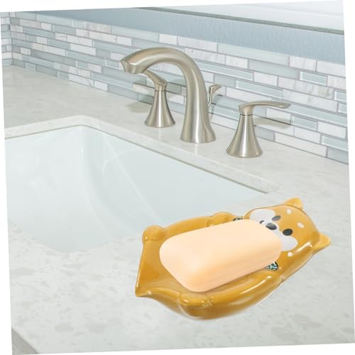 LIFKOME Dog Shaped Ceramic Soap Dish Holder