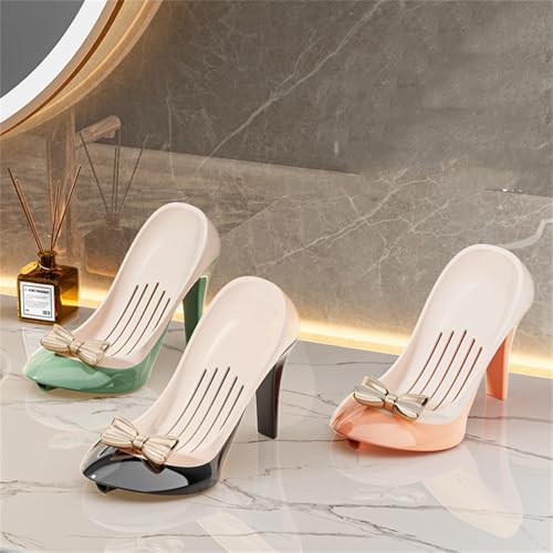 Creative High Heels Soap Box - Self Draining Design 45 Degree Tilt Orange