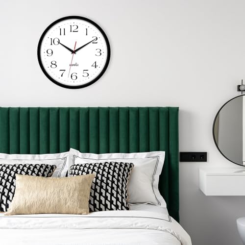 HIPPIH 2 Pack Silent Digital Wall Clocks 10 Inch Black
