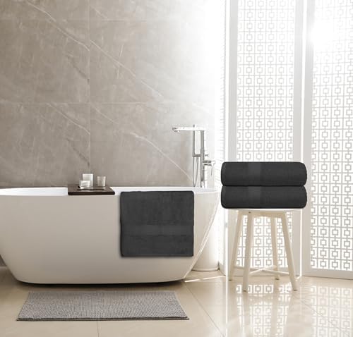 ZUPERIA Premium Bath Towels 27 x 54 Inches Pack of 4 Grey 1